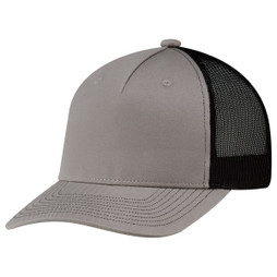 AJM 8E909M - Deluxe Chino Twill / Polyester Mesh 6 Panel Constructed Pro-Round (Mesh Back)