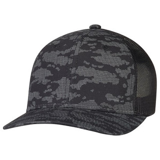 AJM 8G017M - Coton Drill / Nylon Mesh / Polyester Mesh 6 Panel Constructed Pro-Round (Urban Camo, Mesh Back)