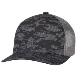 AJM 8G017M - Coton Drill / Nylon Mesh / Polyester Mesh 6 Panel Constructed Pro-Round (Urban Camo, Mesh Back)