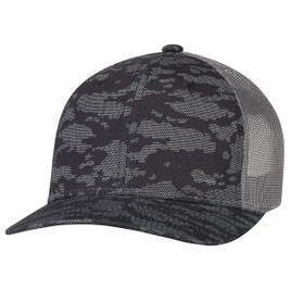 AJM 8G017M - Coton Drill / Nylon Mesh / Polyester Mesh 6 Panel Constructed Pro-Round (Urban Camo, Mesh Back)