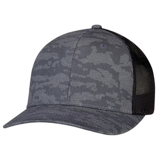 AJM 8G017M - Coton Drill / Nylon Mesh / Polyester Mesh 6 Panel Constructed Pro-Round (Urban Camo, Mesh Back)