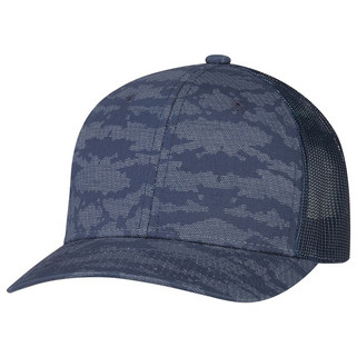 AJM 8G017M - Cotton Drill / Nylon Mesh / Polyester Mesh 6 Panel Constructed Pro-Round (Urban Camo, Mesh Back)