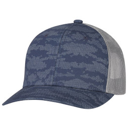 AJM 8G017M - Cotton Drill / Nylon Mesh / Polyester Mesh 6 Panel Constructed Pro-Round (Urban Camo, Mesh Back)