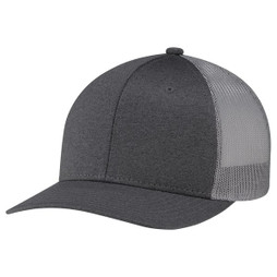 AJM 8H018M - Polyester Heather / Polyester Mesh 6 Panel Constructed Pro-Round (Mesh-Back)