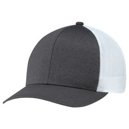 AJM 8H018M - Polyester Heather / Polyester Mesh 6 Panel Constructed Pro-Round (Mesh-Back)
