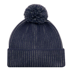 AJM 9H267M - Toque en acrylique avec coutures plates (Pom Pom 8cm)