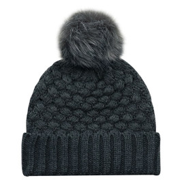AJM 9L580L - Acrylic, Cuff Toque (Faux Fur Pom Pom 12cm, Women’s)