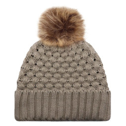 AJM 9L580L - Acrylic, Cuff Toque (Faux Fur Pom Pom 12cm, Women’s)