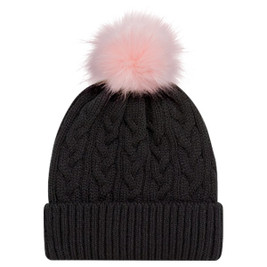 AJM 9L594L - Acrylic Cuff Toque (Faux Fur Pom Pom 12cm)