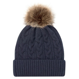 AJM 9L594L - Acrylic Cuff Toque (Faux Fur Pom Pom 12cm)