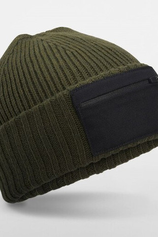 BEECHFIELD BF334R - ZIP PATCH BEANIE