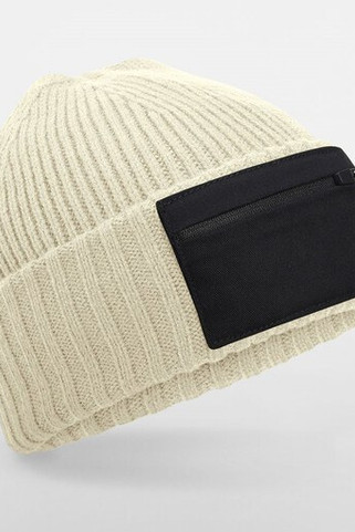 BEECHFIELD BF334R - ZIP PATCH BEANIE