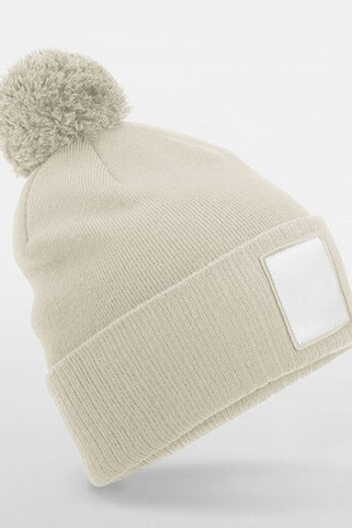 BEECHFIELD BF338R - APPLIQUÉ PATCH POM BEANIE