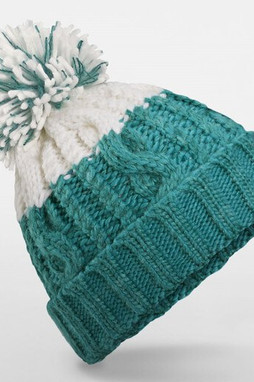 Beechfield BF437 - Bonnet Douillet à Maille Torsadée Bicolore