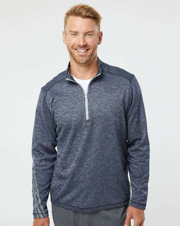 Adidas A284 - Brushed Terry Heathered Quarter-Zip Pullover