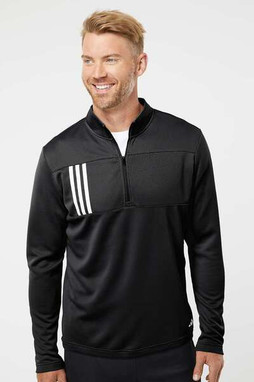 Adidas A482 - 3-Stripes Double Knit Quarter-Zip Pullover