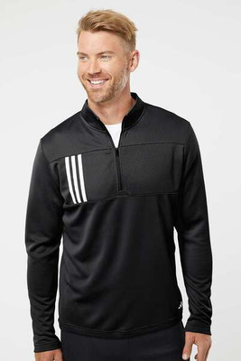 Adidas A482 - 3-Stripes Double Knit Quarter-Zip Pullover