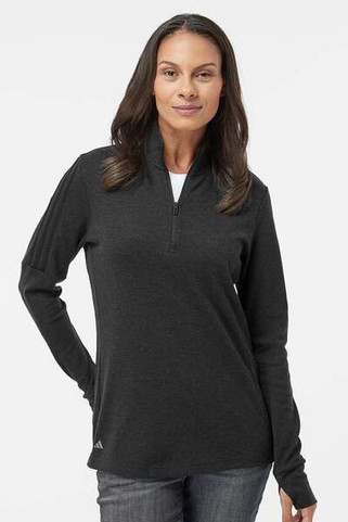 Adidas A555 - Womens 3-Stripes Quarter-Zip Sweater