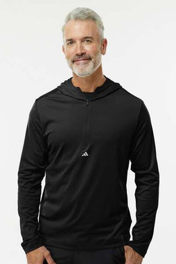 Adidas A596 - Lightweight Performance Quarter-Zip Hooded Pullover