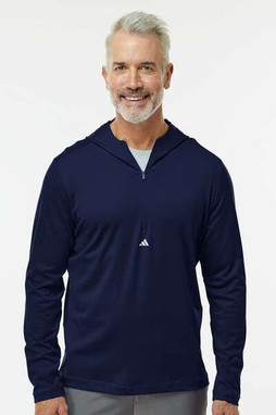 Adidas A596 - Lightweight Performance Quarter-Zip Hooded Pullover