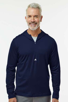 Adidas A596 - Lightweight Performance Quarter-Zip Hooded Pullover