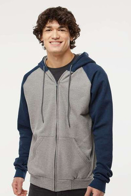 King Fashion KF4048 - Fleece Raglan Hooded Full-Zip Sweatshirt