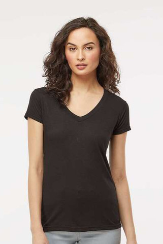 M&O 3542 - Womens Deluxe Blend V-Neck T-Shirt