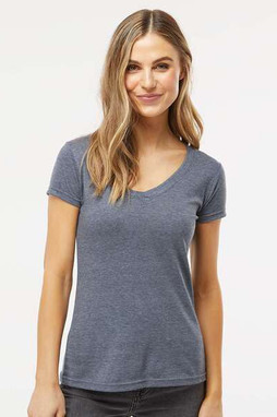M&O 3542 - Womens Deluxe Blend V-Neck T-Shirt