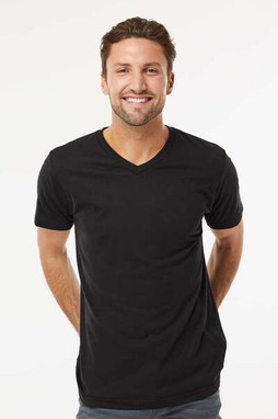 M&O 3543 - T-shirt à col en V en mélange de luxe