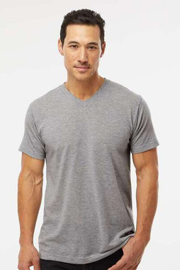 M&O 3543 - T-shirt à col en V en mélange de luxe