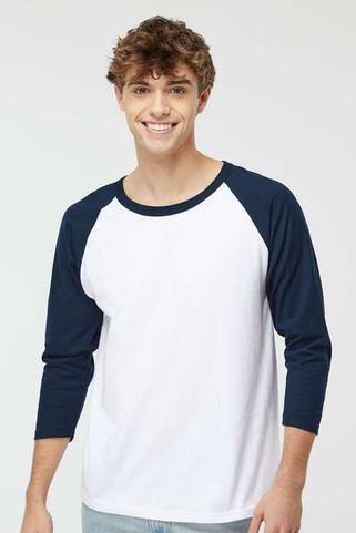 M & O Knits 5540 ADULT BASEBALL T-SHIRT