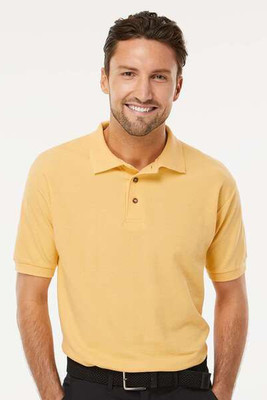 M & O Knits 7002 POLO À M/C PIQUÉ, PEIGNÉ ET FILÉ À L'ANNEAU