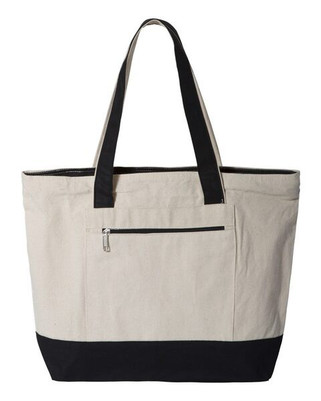 Q-Tees Q1300 - Canvas Zipper Tote Bag