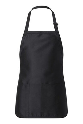 Q-Tees Q4250 - Medium Length Apron with 3 Compartment Pouch