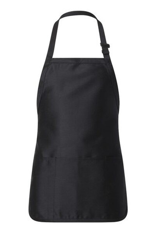 Q-Tees Q4250 - Medium Length Apron with 3 Compartment Pouch