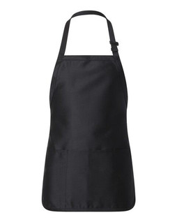 Q-Tees Q4250 - Medium Length Apron with 3 Compartment Pouch