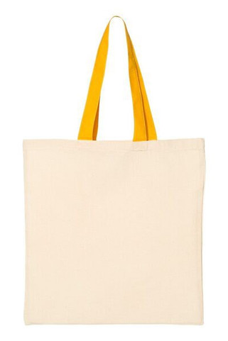 Q-Tees QTB6000 - Economical Tote Bag with Colored Handles