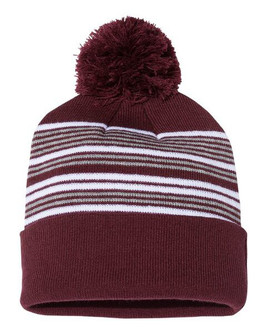 Sportsman SP60 - Bonnet à pompon rayé de 12 pouces