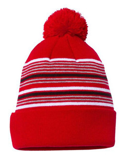Sportsman SP60 - Bonnet à pompon rayé de 12 pouces