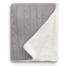 Field & Co. 1081-11 - Cable Knit Sherpa Blanket