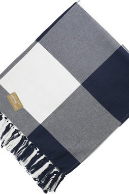 Field & Co. 1081-72 - 100% Organic Cotton Check Throw Blanke