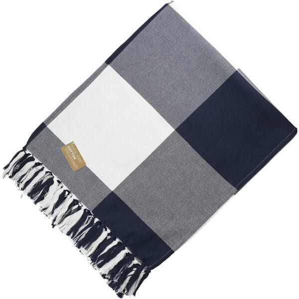 Field & Co. 1081-72 - 100% Organic Cotton Check Throw Blanke