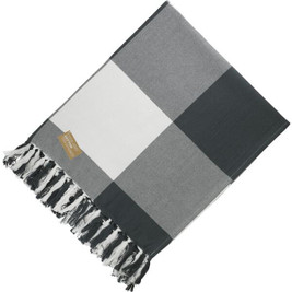 Field & Co. 1081-72 - 100% Organic Cotton Check Throw Blanke