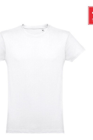 TH Clothes 30101 - Herr T-shirt i tubformad bomull. Vit