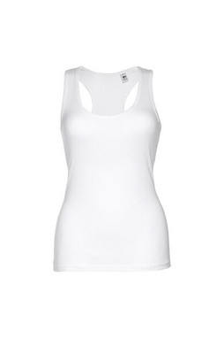 TH Clothes 30119 - Womens sleeveless cotton T-shirt. White