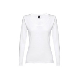 TH Clothes 30125 - T-shirt à manches longues ceinturé pour femmes