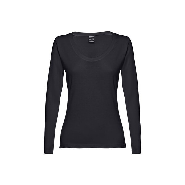 TH Clothes 30126 - Pitkähihainen vyöllä varustettu T-paita naisille puuvillaa