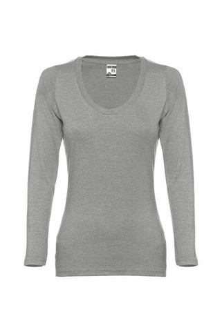 TH Clothes 30126 - T-shirt ceinturé à manches longues pour femmes en coton