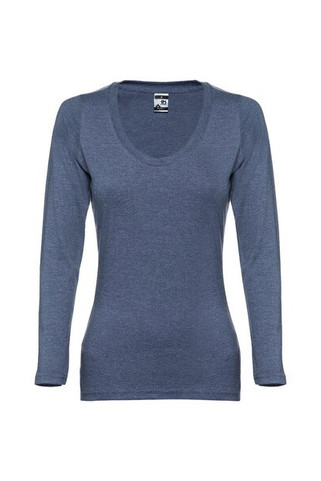 TH Clothes 30126 - Langärmeliges tailliertes T-Shirt für Frauen aus Baumwolle