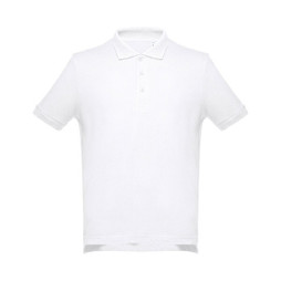 TH Clothes 30130 - Mens short-sleeved cotton piqué polo shirt. White